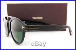Brand New Tom Ford Sunglasses FT 537/S 01N Shiny Black/Green For Men Women