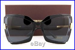Brand New Tom Ford Sunglasses Gia FT 0766 03A Black Gold/Gray For Women