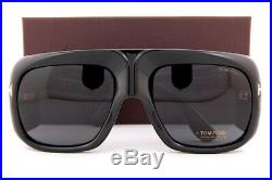 Brand New Tom Ford Sunglasses Gino FT 0733 01A Shiny Black/Gray For Men