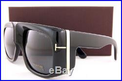 Brand New Tom Ford Sunglasses Gino FT 0733 01A Shiny Black/Gray For Men