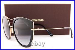 Brand New Tom Ford Sunglasses Joey FT 0760 01B Black Gold/Gray Gradient Women