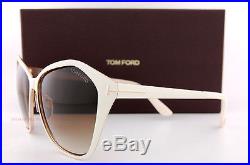 Brand New Tom Ford Sunglasses TF 0391 391 Lena 25F White/Gradient Brown Women