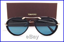 Brand New Tom Ford Sunglasses TF 0473 473 01V Black/Blue for Men Women