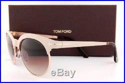Brand New Tom Ford Sunglasses TF 438 Angela 28F Beige Gold/Brown Gradient Women
