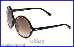 New Authentic Tom Ford, Carrie Ft0268 01f Shiny Black Frame, Gradient Brown Lens