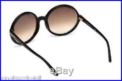 New Authentic Tom Ford, Carrie Ft0268 01f Shiny Black Frame, Gradient Brown Lens