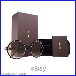 New Authentic Tom Ford, Carrie Ft0268 01f Shiny Black Frame, Gradient Brown Lens