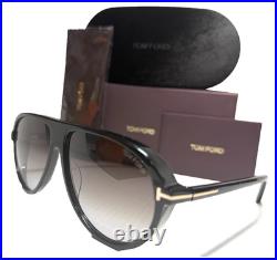 NEW TOM FORD MARCUS TF1023 01B SHINY BLACK WithGREY GRADIENT LENS SUNGLASSES 60-13
