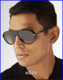 NEW TOM FORD MARCUS TF1023 01B SHINY BLACK WithGREY GRADIENT LENS SUNGLASSES 60-13