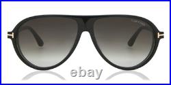 NEW TOM FORD MARCUS TF1023 01B SHINY BLACK WithGREY GRADIENT LENS SUNGLASSES 60-13