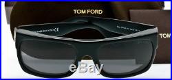 NEW TOM FORD MENS TOBY TF440/S 01A Polished Black Gold Frame Grey 56mm Lenses