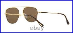NEW Tom Ford ABOTT FT667 30G Gold-Brown Mirror Half-Rim Sunglasses Sonnenbrille