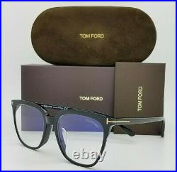 NEW Tom Ford Blue Block FT5599-F-B/V 001 53mm Black Gold Classic AUTHENTIC 5599