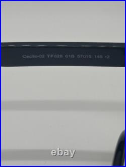 NEW Tom Ford Cecilio-02 TF628 01B Black Aviator Sunglasses 57-15-145mm NO CASE NEW Tom Ford Cecilio-02 TF628 01B Black Aviator Sunglasses 57-15-145mm NO CASE