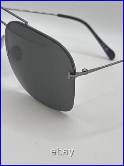 NEW Tom Ford FT 0883 Sunglasses 12A Mackenzie Shiny Dark Ruthenium AUTHENTIC