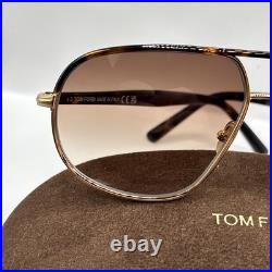 NEW Tom Ford FT 1019 Sunglasses 30F Shiny Pale Gold Dark Havana 100% AUTHENTIC
