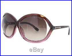 NEW Tom Ford FT0297-50F TF 297 Sandra Dark Brown Transparent Burgundy Sunglasses