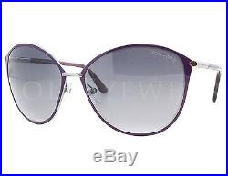 NEW Tom Ford FT0320-14B TF 320 Penelope Light Ruthenium Violet Brown Sunglasses