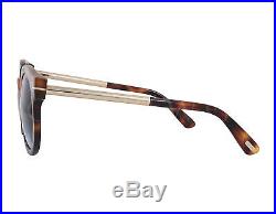 NEW Tom Ford FT0435 52P Janina Dark Havana / Grey Blue Gradient Sunglasses