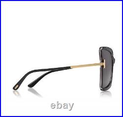 NEW Tom Ford FT0766-03A Black Gold Sunglasses