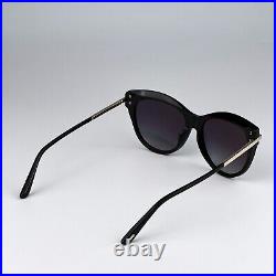 NEW Tom Ford FT0821/S KIRA 01D Shiny Black Polarized Gradient Smoke Sunglasses