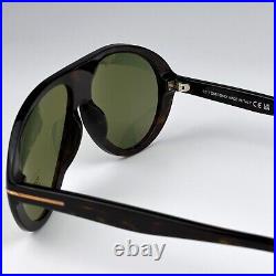 NEW Tom Ford FT0988/S CAMILLO-02 52N Dark Havana Green Pilot Unisex Sunglasses