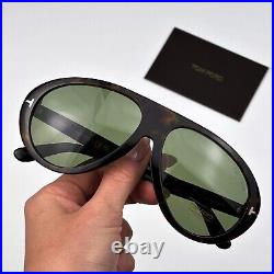 NEW Tom Ford FT0988/S CAMILLO-02 52N Dark Havana Green Pilot Unisex Sunglasses