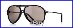 NEW Tom Ford Mens Aviator Sunglasses Matteo FT0254 01M Made in Italy Shiny Black