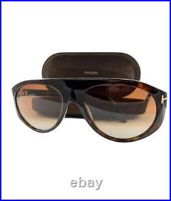 NEW Tom Ford REX FT1001-52F 57MM Oval Sunglasses. Dark Havana $578