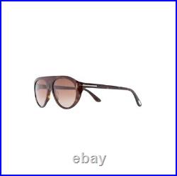 NEW Tom Ford REX FT1001-52F 57MM Oval Sunglasses. Dark Havana $578