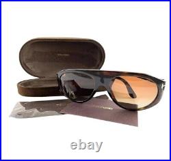 NEW Tom Ford REX FT1001-52F 57MM Oval Sunglasses. Dark Havana $578