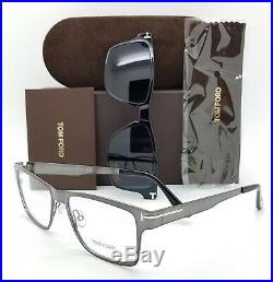 NEW Tom Ford RX Frame Gunmetal TF5475 12V 54mm AUTHENTIC Clip On Blue Sunglasses