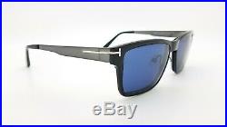 NEW Tom Ford RX Frame Gunmetal TF5475 12V 54mm AUTHENTIC Clip On Blue Sunglasses