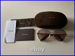 NEW Tom Ford Rio TF1028 Aviator Brown Women's Sunglasses 59-16-140 with Case $480