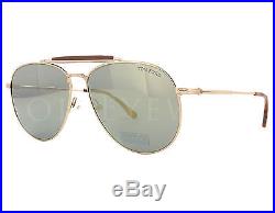 NEW Tom Ford Sean FT0536 028C Gold / Silver Mirror Sunglasses