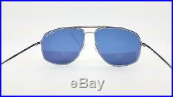 NWOT Tom Ford Georges sunglasses FT0496/S 14V 61 Ruthenium Blue GENUINE Aviator