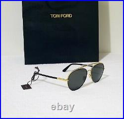 NWT TOM FORD CURTIS TF748 01D Gold/Black/Smoke Polarized MEN'S Sunglasses, ITALY