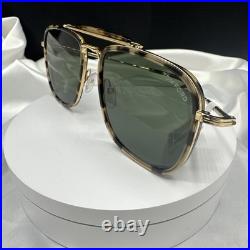 NWT TOM FORD HUCK Brown Tortoise Gold Green Lenses Sunglasses. # IF2677862. Italy