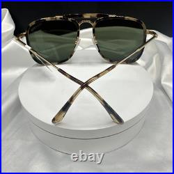 NWT TOM FORD HUCK Brown Tortoise Gold Green Lenses Sunglasses. # IF2677862. Italy