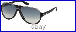 NWT Tom Ford Aviator Sunglasses FT 0334 Dimitry 02W Matte Black/Ruthenium 59mm