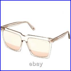 NWT Tom Ford Sabrina-02 FT0764 20Z Grey Grad Mirror Violet 58 mm Sunglasses