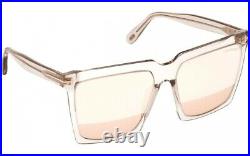 NWT Tom Ford Sabrina-02 FT0764 20Z Grey Grad Mirror Violet 58 mm Sunglasses