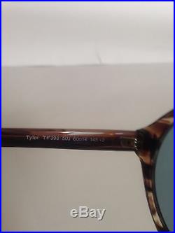 NWT Tom Ford Tyler Acetate Oval Frame Blue Tempered Lense Sunglass 60 mm FT0398