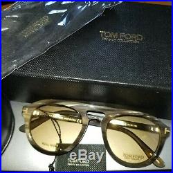 New $940 TOM FORD Private Collection Tom N. 3 64E Aviator Real Horn Sunglasses