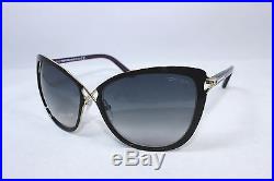 New AUTHENTIC TOM FORD CELIA TF322-32B Black Gold / Smoke Gradient Sunglasses