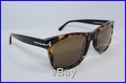 New AUTHENTIC TOM FORD LEO TF336-55J Colored Havana / Brown Sunglasses