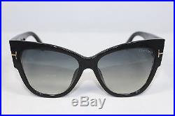 New Authentic TOM FORD ANOUSHKA TF371F-01B Shiny Black/Smoke Gradient Sunglasses