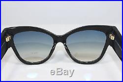 New Authentic TOM FORD ANOUSHKA TF371F-01B Shiny Black/Smoke Gradient Sunglasses