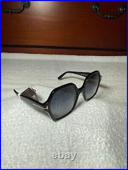New Authentic TOM FORD Romy TF1032 ECO 01D Black Sunglasses Gray POLARIZED Lens