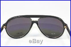 New Authentic TOM FORD SERGIO TF379-01A Shiny Black Gold / Smoke Sunglasses